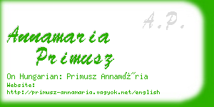 annamaria primusz business card